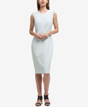 Dkny Textured Contrast-panel Sheath Dress