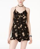 American Rag Juniors' Ruffled Floral-print Romper, Created For Macy's