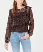 Love, Fire Printed Smocked Top