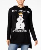 Ultra Flirt Juniors' Snowmies Holiday Graphic Sweater