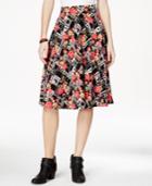 Marilyn Monroe Juniors' Printed Zipper-pocket Flared Skirt