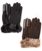 Isotoner Stretch Wool Long Faux Fur Cuffed Gloves