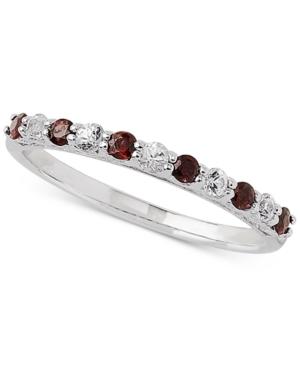 Certified Ruby (1/3 Ct. T.w.) & White Sapphire Ring (1/4 Ct. T.w.) In 14k White Gold
