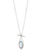 Judith Jack Frosted Dreams Sterling Silver Pave Blue Opal Marcasite Pendant Necklace