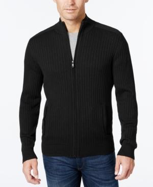 Alfani Men's Ribbed Full-zip Sweater, Classic Fit, Only At Macy's