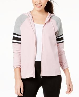 Material Girl Active Juniors' Colorblocked Zip-up Hoodie, Created For Macy's