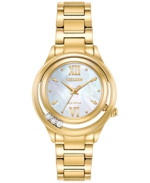 Citizen Eco-drive Women's L - Sunrise Diamond Accent Gold-tone Stainless Steel Bracelet Watch 32mm Em0512-58d
