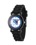 Gametime Nhl New York Rangers Kids' Black Plastic Time Teacher Watch