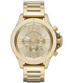 Ax Armani Exchange Men's Chronograph Gold Ion-plated Stainless Steel Bracelet Watch 48mm Ax1504