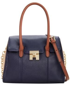 Tommy Hilfiger Th Turnlock Leather Colorblock Mini Convertible Top Handle