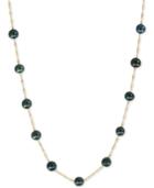 Pearl Lace By Effy Black Cultured Freshwater Pearl (6mm) Collar Necklace In 14k Gold Or White Gold