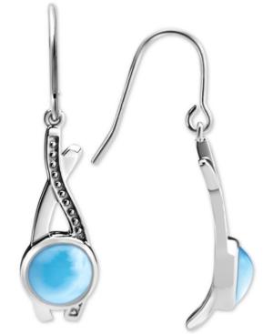 Marahlago Larimar Twist Drop Earrings In Sterling Silver