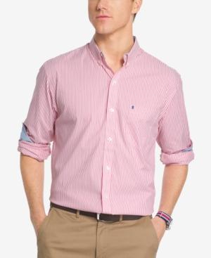 Izod Men's Performance Upf 15+ Advantage Non-iron Striped Shirt