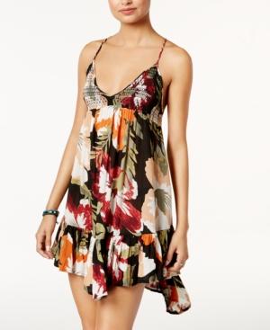 Volcom Juniors' High Water Printed Crisscross-strap Dress