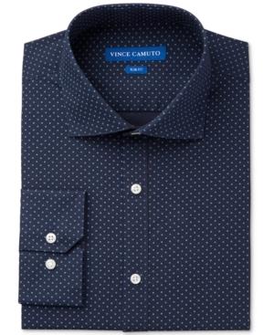 Vince Camuto Men's Slim-fit Indigo Print Dress Shirt