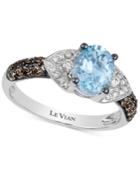 Le Vian Aquamarine (1 Ct. T.w.) And Diamond (1/3 Ct. T.w.) Ring In 14k White Gold