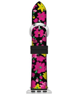 Kate Spade New York Women's Black Floral Silicone Apple Watch Strap