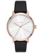 Dkny Men's Modernist Black Leather Strap Watch 44mm
