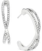 Charter Club Gold-tone Large Pave Crisscross Hoop-style Earrings, Only At Macy's