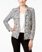 Style & Co. Jacquard Zippered Blazer, Only At Macy's