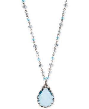 Lonna & Lilly Silver-tone Blue Beaded Pendant Necklace