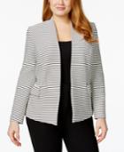 Tahari Asl Plus Size Striped Blazer