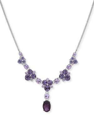 Givenchy Silver-tone Stone And Crystal Cluster Collar Necklace, 16 + 3 Extender