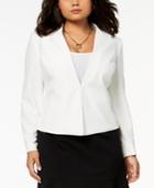 Nine West Plus Size Bi-stretch Kiss-front Blazer