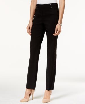 Jm Collection Button-trim Pull-on Trousers, Only At Macy's