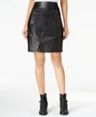 Lucky Brand Leather Zip-pocket Skirt