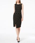 Calvin Klein Asymmetrical Striped Dress