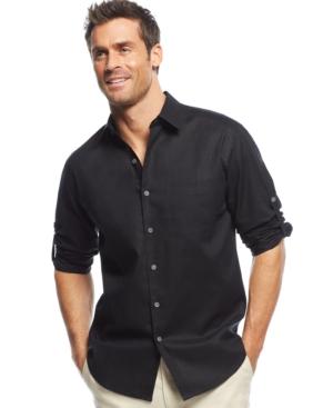 Tasso Elba Island Linen Roll Tab Shirt