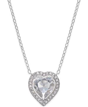 Danori Silver-tone Crystal Heart Necklace