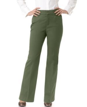Jm Collection Petite Twill Straight-leg Trousers