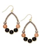 Inc International Concepts Gold-tone Black And Mauve Stone Teardrop Earrings, Only At Macy's