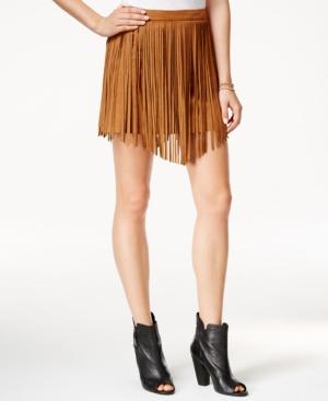 American Rag Fringed Faux-suede Mini Skirt, Only At Macy's