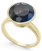 Paul & Pitu Naturally 14k Gold-plated Labradorite Solitaire Ring