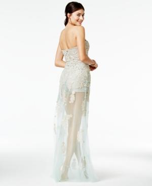 Crystal Doll Juniors' Strapless Romper Gown