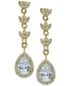 Giani Bernini Cubic Zirconia Halo Pear Drop Earrings In 18k Gold-plated Sterling Silver, Created For Macy's