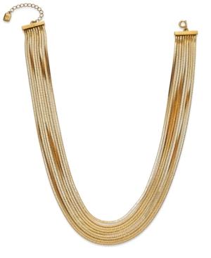 Lauren Ralph Lauren Necklace, 14k Gold-plated Multi-row Snake Chain Necklace
