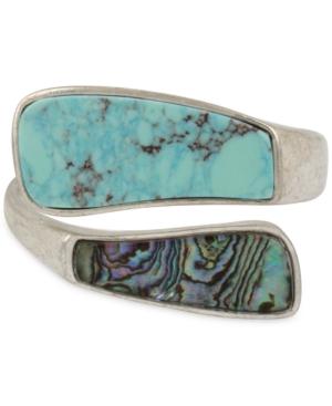 Robert Lee Morris Soho Silver-tone Colored Stone Bypass Bracelet