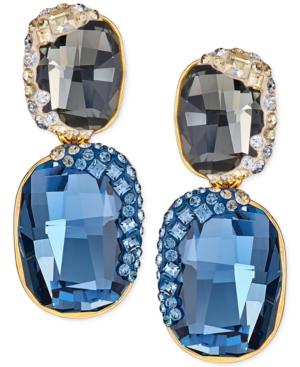 Swarovski Gold-tone Crystal And Pave Drop Earrings