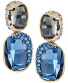 Swarovski Gold-tone Crystal And Pave Drop Earrings