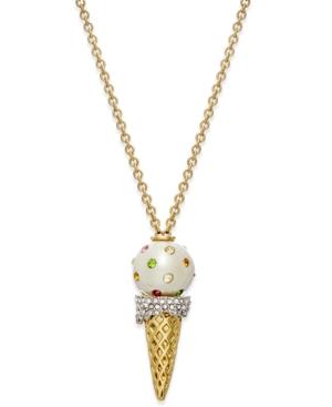 Kate Spade New York Gold-tone Pave Ice Cream Cone Pendant Necklace