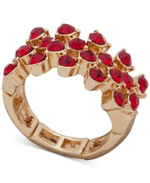 Anne Klein Gold-tone Stone Stretch Ring