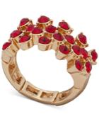 Anne Klein Gold-tone Stone Stretch Ring