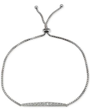 Giani Bernini Cubic Zirconia Thin Bar Adjustable Slider Bracelet In Sterling Silver, Only At Macy's