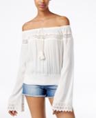 American Rag Off-the-shoulder Lace-trim Peasant Top, Only At Macy's