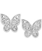 Victoria Townsend Diamond Accent Butterfly Stud Earrings In Sterling Silver