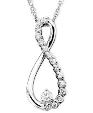 Diamond Necklace, 10k White Gold Diamond Infinity Necklace (1/10 Ct. T.w.)